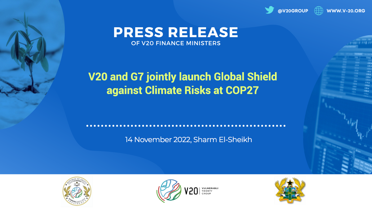 V20 and G7 jointly launch Global Shield against Climate Risks at