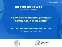 New World Bank leadership must put Climate Action as top prioritys