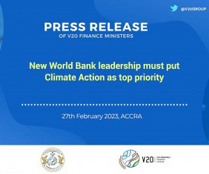 New World Bank leadership must put Climate Action as top prioritys