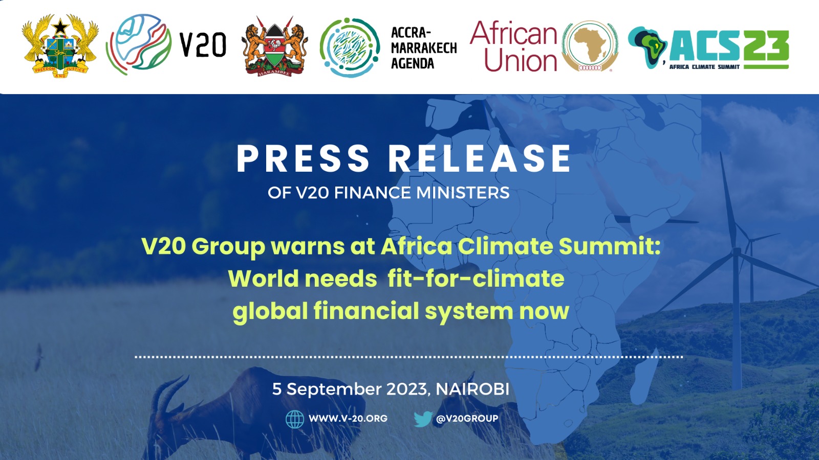 v20 group warns at africa climate summit v20 group warns at africa climate summit