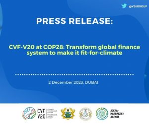 CVF-V20 at COP28-Transform global finance system to make it fit-for-climate